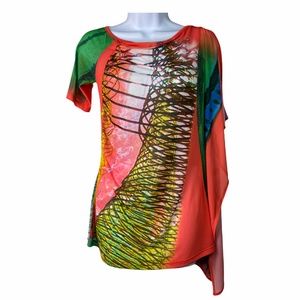 Save The Queen mesh sheer stretch top M